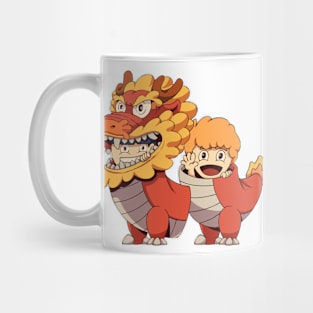 kids in dragon costumes Mug